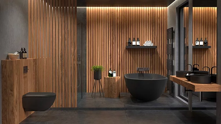 Salle de bain avec Chaleur du Bois et Lumière Naturelle rénovée à Bruxelles - Alo Artisan BE