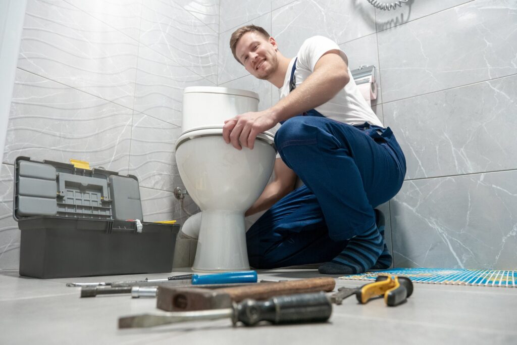 Processus de remplacement de WC par un professionnel