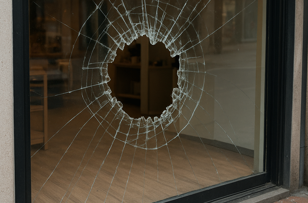 Vitre brisée après une effraction