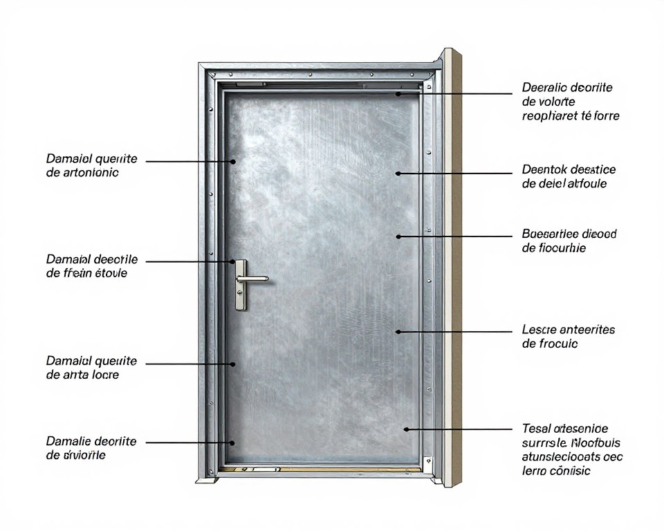 Composition d'une porte blindée en coupe
