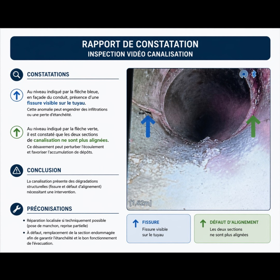 Rapport papier de diagnostic d'inspection technique