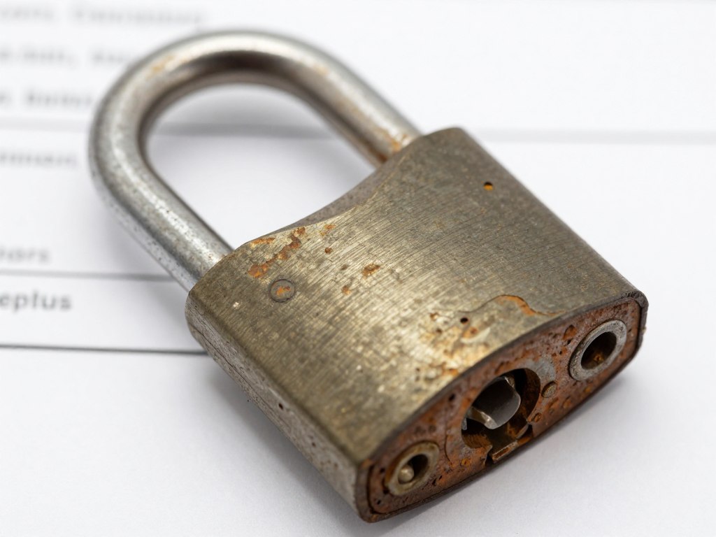 Serrure usée nécessitant un remplacement